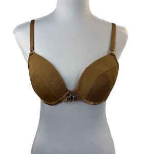 Hustler Hollywood Brown Corduroy Imitation Bra Underwire Size 34C K1074